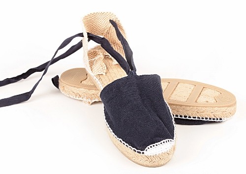 Alpargata plana con cintas mujer