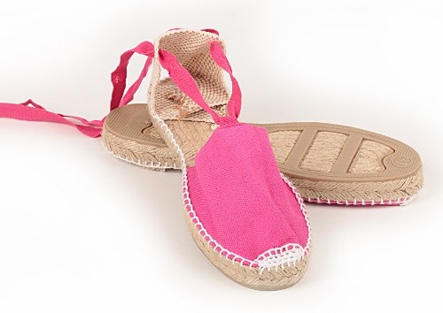 Alpargata plana con cintas mujer