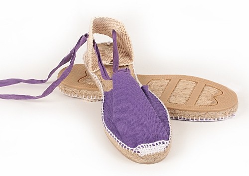 Alpargata plana con cintas mujer