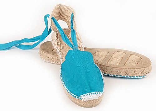 Alpargata plana con cintas mujer