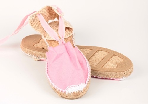 Alpargata plana con cintas mujer