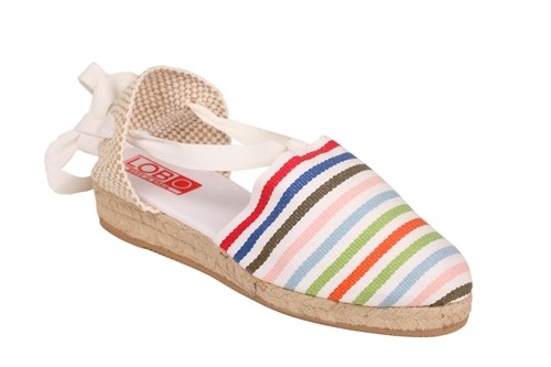 Alpargata cuña baja con cintas mujer (Mod.100)
