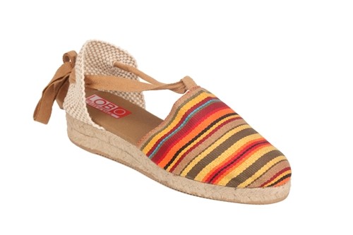 Alpargata cuña baja con cintas mujer (Mod.100)