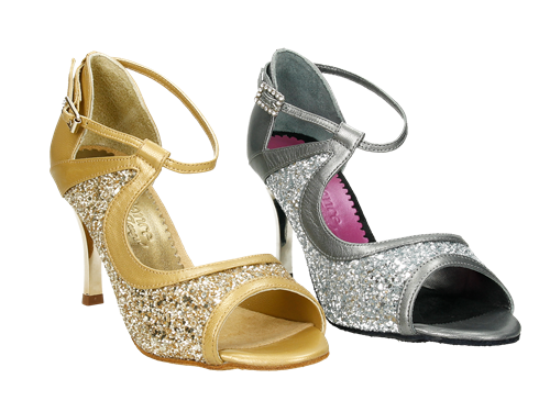 OUTLET - Sandalia baile latino GLITTER tacón aguja (PD504)