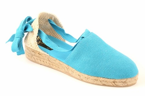 Alpargata cuña baja con cintas niños (Mod. 100)