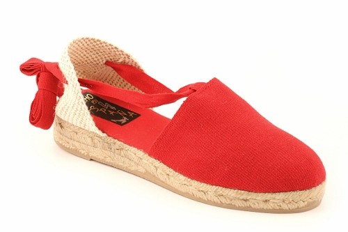 Alpargata cuña baja con cintas mujer (Mod.100)