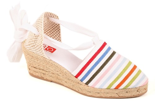 Alpargata cuña media con cintas mujer (Mod.503)