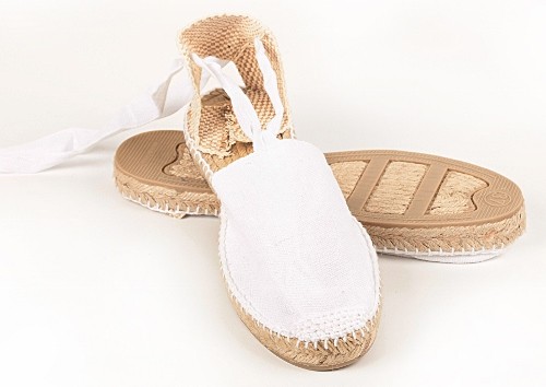 Alpargata plana con cintas mujer