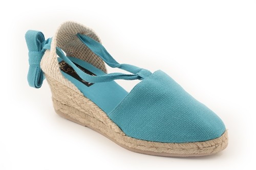 Alpargata cuña media con cintas mujer (Mod.503)