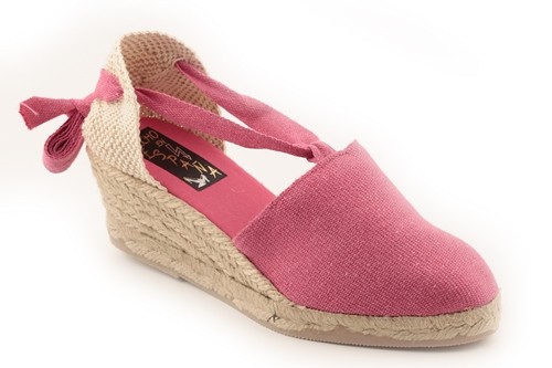 Alpargata cuña media con cintas mujer (Mod.503)