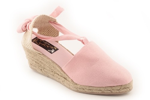 Alpargata cuña media con cintas mujer (Mod.503)
