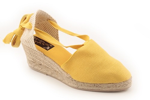 Alpargata cuña media con cintas mujer (Mod.503)