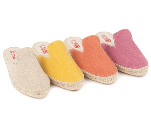 Alpargata MULE plana de lino mujer