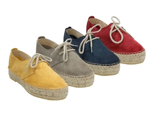 Alpargata plana Blucher de serraje doble suela mujer (Mod. 37 Doble)