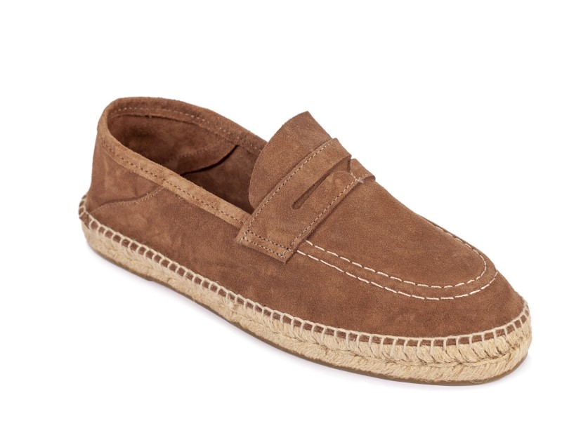 Alpargata plana MOCASIN de serraje para hombre