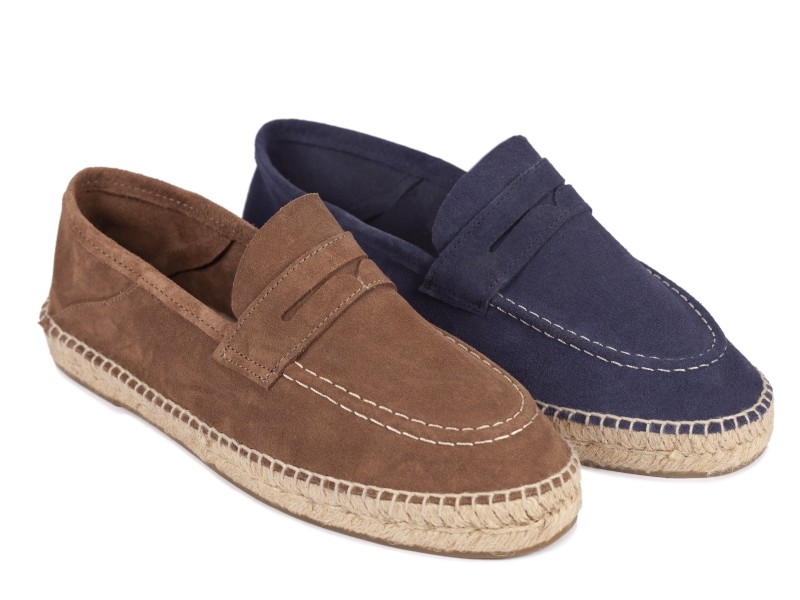 Alpargata plana MOCASIN de serraje para hombre