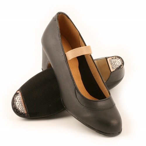 OUTLET - Zapato flamenco SEMI-PROFESIONAL piel con goma y claveteado