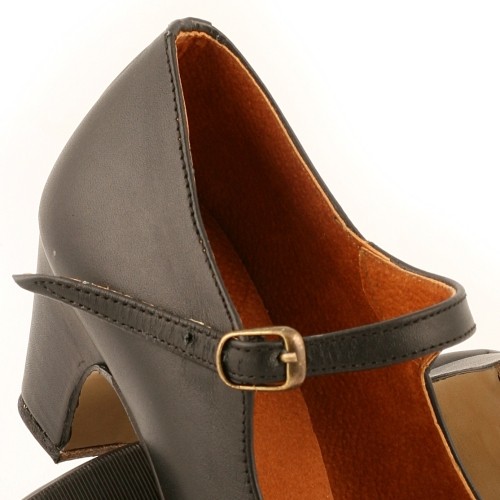OUTLET - Zapato flamenco SEMI-PROFESIONAL piel con correa sin clavetear