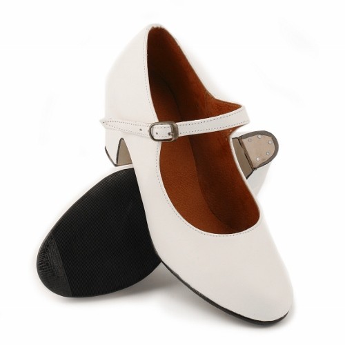 OUTLET - Zapato flamenco SEMI-PROFESIONAL piel con correa sin clavetear