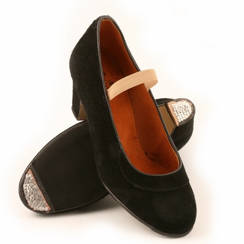 OUTLET - Zapato flamenco SEMI-PROFESIONAL ante con goma y claveteado