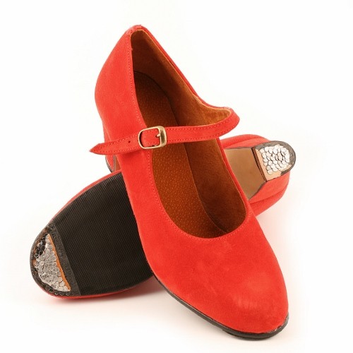 OUTLET - Zapato flamenco SEMI-PROFESIONAL ante con correa claveteado