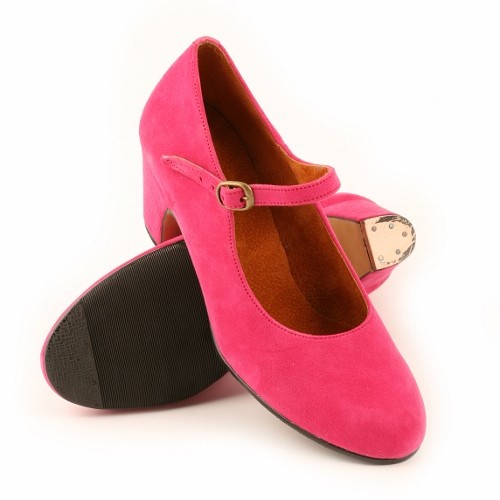 OUTLET - Zapato flamenco SEMI-PROFESIONAL ante con correa sin clavetear