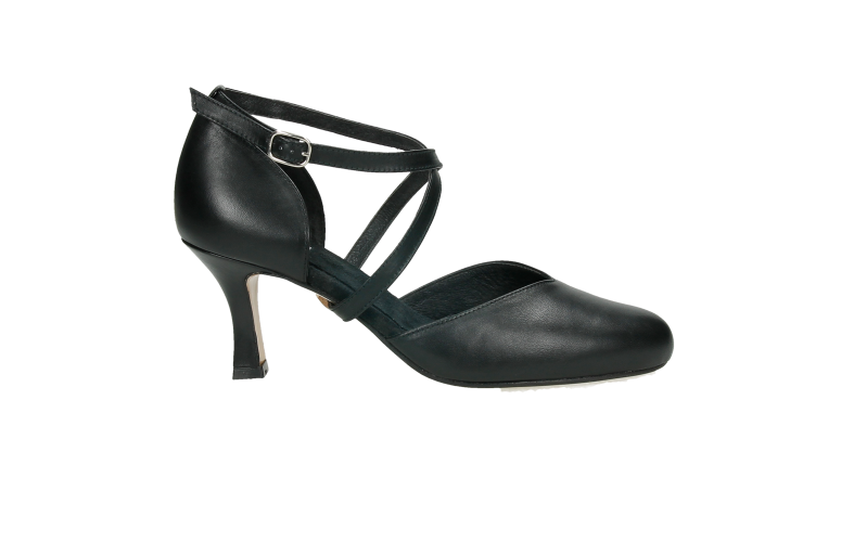 OUTLET - Zapato CRUZADO baile de salón suela cuero y tacón 7 cm